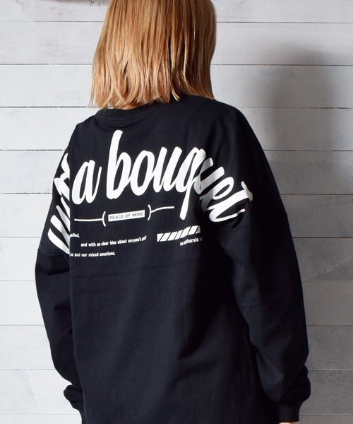 TRAP/U (トラップユー)の「【69】【TRAP/U】バックプリント長袖ドルマンTシャツ(Tシャツ/カットソー・レディース・ホワイト/ブラック/ベージュ・MEDIUM/LARGE)」の1枚目の写真