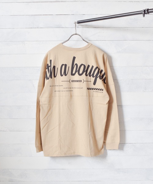 TRAP/U (トラップユー)の「【69】【TRAP/U】バックプリント長袖ドルマンTシャツ(Tシャツ/カットソー・レディース・ホワイト/ブラック/ベージュ・MEDIUM/LARGE)」の7枚目の写真