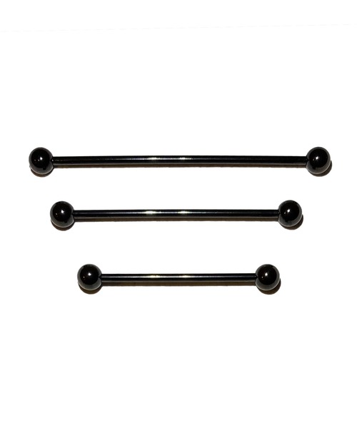 MORPH(モルフ)の「MORPH モルフ バーベルボディーピアス 14ゲージ 30mm~50mm(ピアス(片耳用)・メンズ・ブラック・30/32/34/36/38/40/42/44/46/48/50)」の1枚目の写真