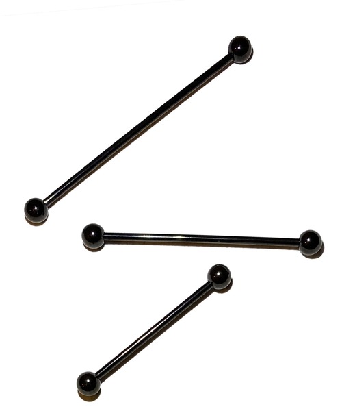 MORPH(モルフ)の「MORPH モルフ バーベルボディーピアス 14ゲージ 30mm~50mm(ピアス(片耳用)・メンズ・ブラック・30/32/34/36/38/40/42/44/46/48/50)」の2枚目の写真