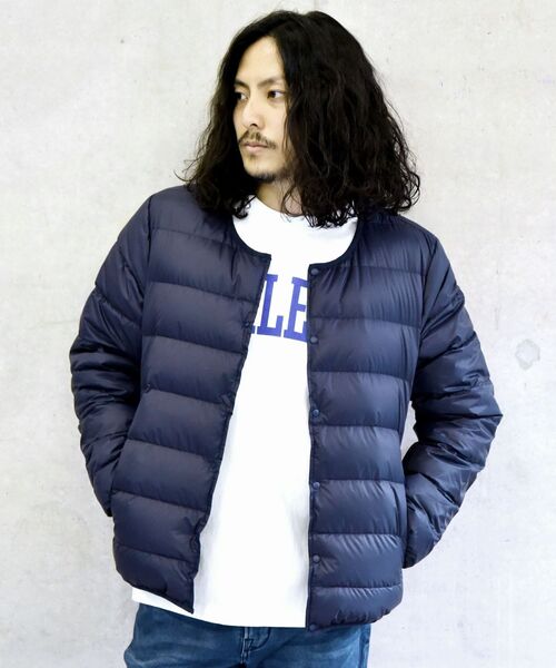 TAION(タイオン)の「【WEB限定/SHIPS別注】TAION: ナイロン クルーネック インナーダウン カーディガン 20FW(ダウンジャケット/コート・メンズ・ブラック/チャコールグレー/オリーブ/ネイビー・SMALL/MEDIUM/LARGE/X-LARGE)」の4枚目の写真