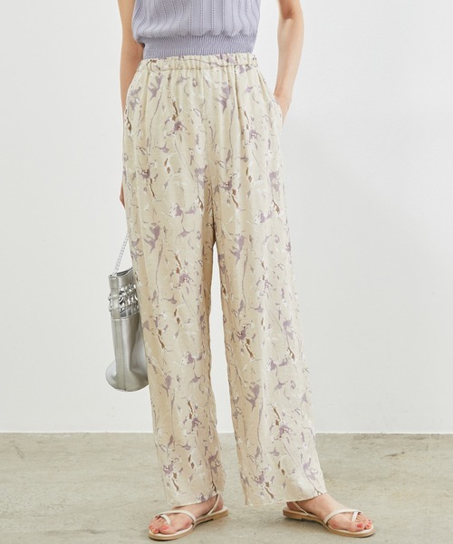 ROPE' PICNIC(ロペピクニック)の「マーブルガラシアースリットパンツ(その他パンツ・レディース・ベージュ/オリーブ・40/38)」の1枚目の写真