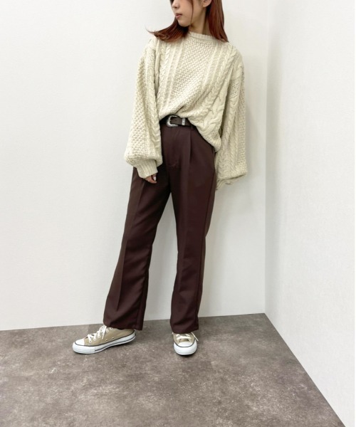 apres jour mignon（アプレジュールミニョン）の「ケーブルバックボタンニット【ZOZOTOWN限定アイテム】（ニット/セーター・レディース・パープル/ブラック/クリーム・X-LARGE/フリー）」の18枚目の写真