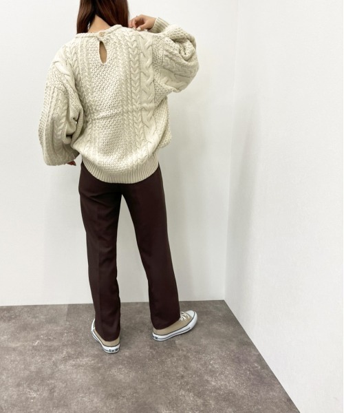 apres jour mignon（アプレジュールミニョン）の「ケーブルバックボタンニット【ZOZOTOWN限定アイテム】（ニット/セーター・レディース・パープル/ブラック/クリーム・X-LARGE/フリー）」の20枚目の写真