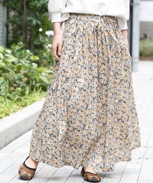 チチカカ | 【大きいサイズ】にじみフラワーギャザースカート(スカート)