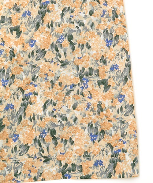 チチカカ（チチカカ）の「【大きいサイズ】にじみフラワーギャザースカート（スカート・レディース・ブルー/オレンジ・3L）」の14枚目の写真