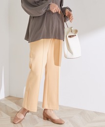 【洗える】【セットアップ対応】ライトダンボールバックスリットフレアパンツ