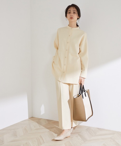 ROPE'（ロペ）の「【洗える】【セットアップ対応】ライトダンボールバックスリットフレアパンツ（その他パンツ・レディース・オフホワイト/オレンジ/ベージュ・38/36）」の13枚目の写真