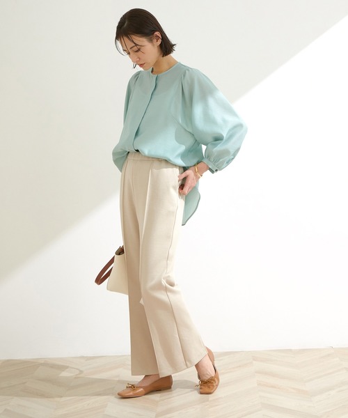 ROPE'（ロペ）の「【洗える】【セットアップ対応】ライトダンボールバックスリットフレアパンツ（その他パンツ・レディース・オフホワイト/オレンジ/ベージュ・38/36）」の16枚目の写真