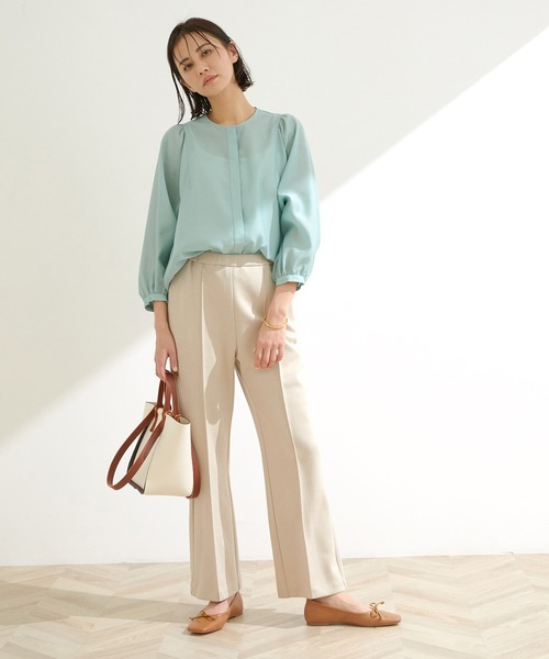 ROPE'（ロペ）の「【洗える】【セットアップ対応】ライトダンボールバックスリットフレアパンツ（その他パンツ・レディース・オフホワイト/オレンジ/ベージュ・38/36）」の17枚目の写真