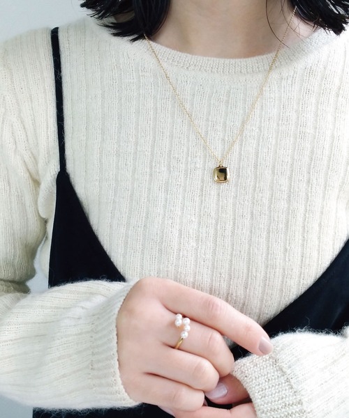 スクエア ニッケルフリー ネックレス Noir ネックレス ネックレス Silver925 De De スクエア Poupee ノワールドプーペ のファッション