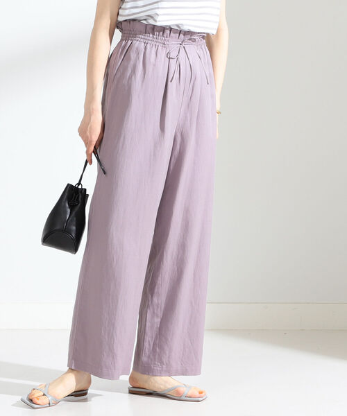 Ray BEAMS（レイビームス）の「Ray BEAMS / 麻混 イージー ワイドパンツ（その他パンツ・レディース・ベージュ/ラベンダー・1/0）」の2枚目の写真
