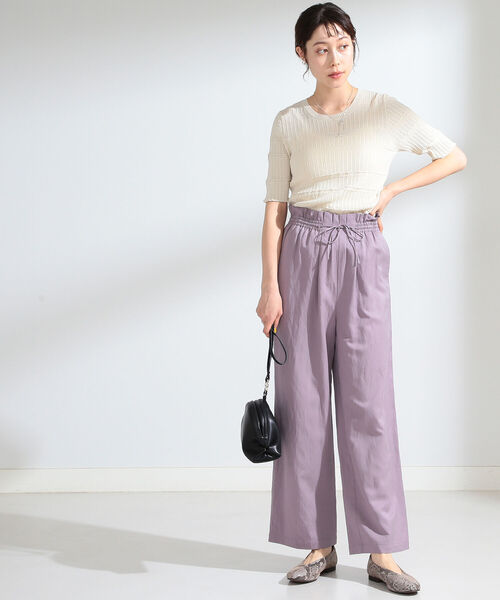 Ray BEAMS（レイビームス）の「Ray BEAMS / 麻混 イージー ワイドパンツ（その他パンツ・レディース・ベージュ/ラベンダー・1/0）」の17枚目の写真