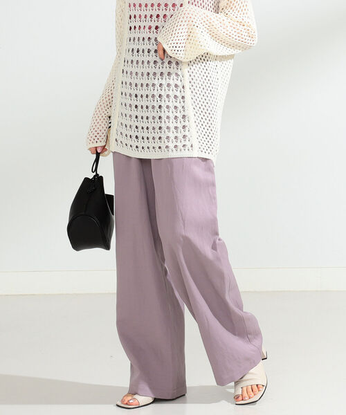 Ray BEAMS（レイビームス）の「Ray BEAMS / 麻混 イージー ワイドパンツ（その他パンツ・レディース・ベージュ/ラベンダー・1/0）」の20枚目の写真