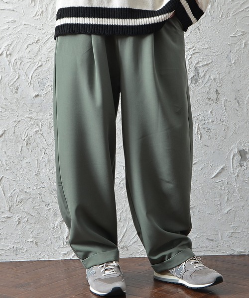 MinoriTY(マイノリティ)の「メンズTRワイドバルーンシルエットイージースラックスパンツ(スラックス・メンズ・ブラック/ベージュ/グレー/カーキ・M/L)」の16枚目の写真