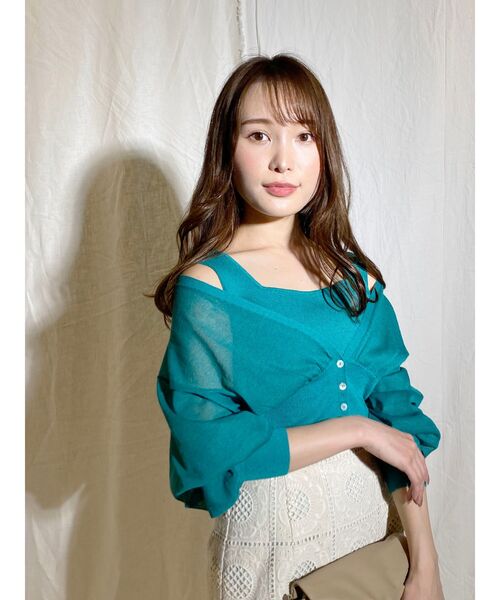 MERCURYDUO(マーキュリーデュオ)の「【To/】シアーカーディガンアンサンブル(アンサンブル・レディース・ラベンダー/グリーン/ブラウン・FREE)」の4枚目の写真