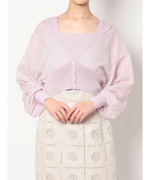 MERCURYDUO(マーキュリーデュオ)の「【To/】シアーカーディガンアンサンブル(アンサンブル・レディース・ラベンダー/グリーン/ブラウン・FREE)」の5枚目の写真