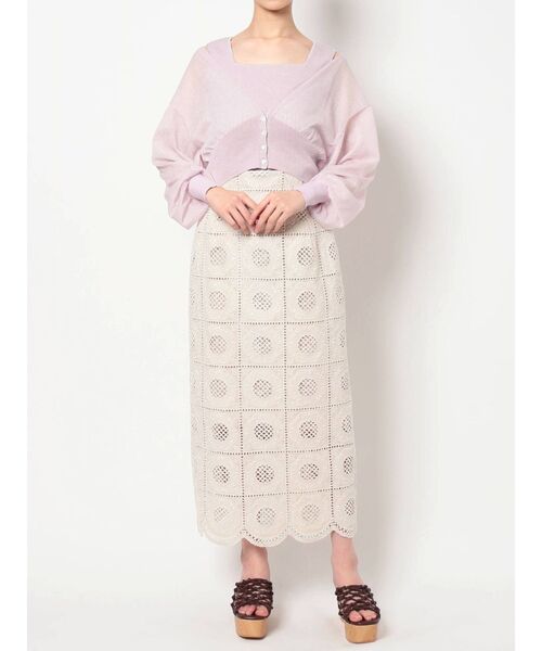 MERCURYDUO(マーキュリーデュオ)の「【To/】シアーカーディガンアンサンブル(アンサンブル・レディース・ラベンダー/グリーン/ブラウン・FREE)」の7枚目の写真