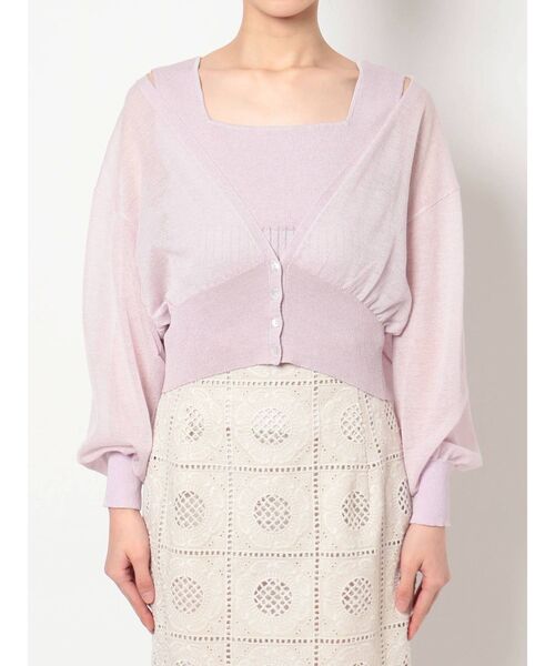 MERCURYDUO(マーキュリーデュオ)の「【To/】シアーカーディガンアンサンブル(アンサンブル・レディース・ラベンダー/グリーン/ブラウン・FREE)」の8枚目の写真