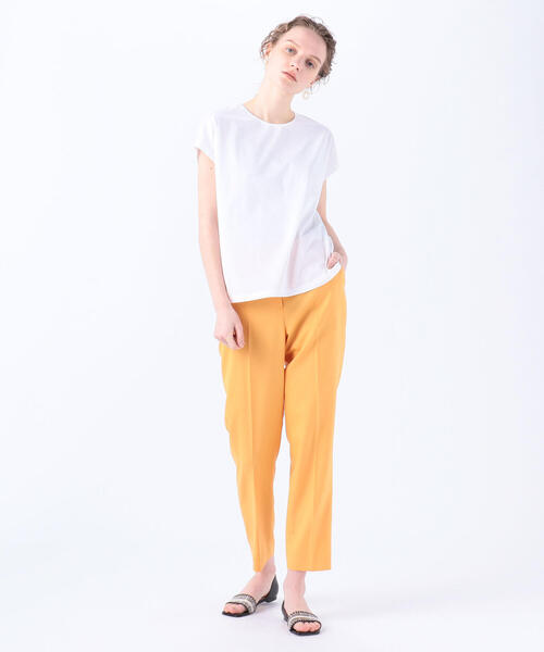 TOMORROWLAND （トゥモローランド）の「コットンポリエステルプレーティング フレンチスリーブプルオーバー（Tシャツ/カットソー・レディース・チャコールグレー/ライトベージュ/ホワイト・S）」の6枚目の写真