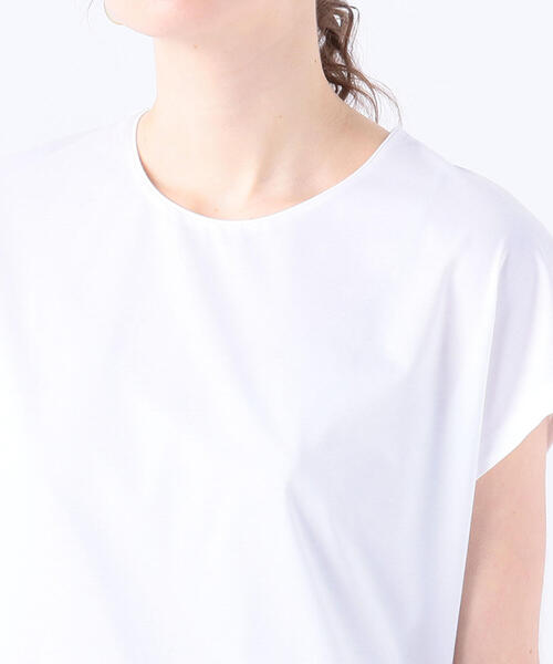 TOMORROWLAND （トゥモローランド）の「コットンポリエステルプレーティング フレンチスリーブプルオーバー（Tシャツ/カットソー・レディース・チャコールグレー/ライトベージュ/ホワイト・S）」の8枚目の写真