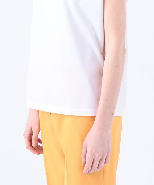 TOMORROWLAND （トゥモローランド）の「コットンポリエステルプレーティング フレンチスリーブプルオーバー（Tシャツ/カットソー・レディース・チャコールグレー/ライトベージュ/ホワイト・S）」の13枚目の写真