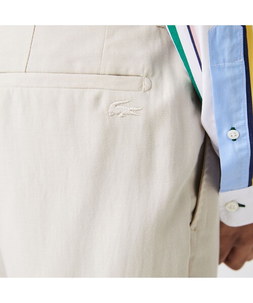 LACOSTE（ラコステ）の「【EC限定】　コットン×リネン×リヨセルブレンドスラックス（スラックス・メンズ・アイボリー・44/40/42/38）」の6枚目の写真