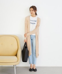 クロシェ風ロングニットカーディガン(1R14-04181)