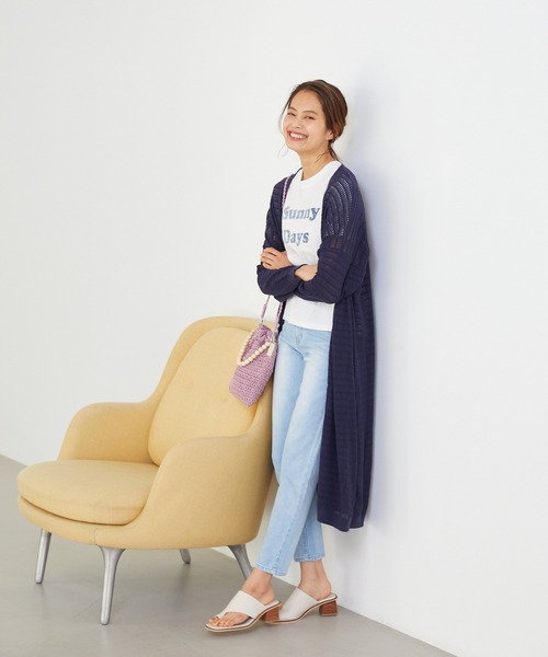 Rewde（ルゥデ）の「クロシェ風ロングニットカーディガン（1R14-04181）（カーディガン/ボレロ・レディース・ホワイト/ベージュ/ネイビー・M）」の18枚目の写真