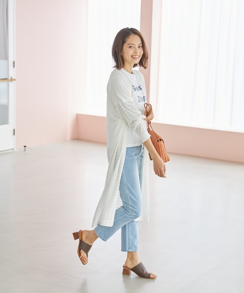 Rewde（ルゥデ）の「クロシェ風ロングニットカーディガン（1R14-04181）（カーディガン/ボレロ・レディース・ホワイト/ベージュ/ネイビー・M）」の10枚目の写真