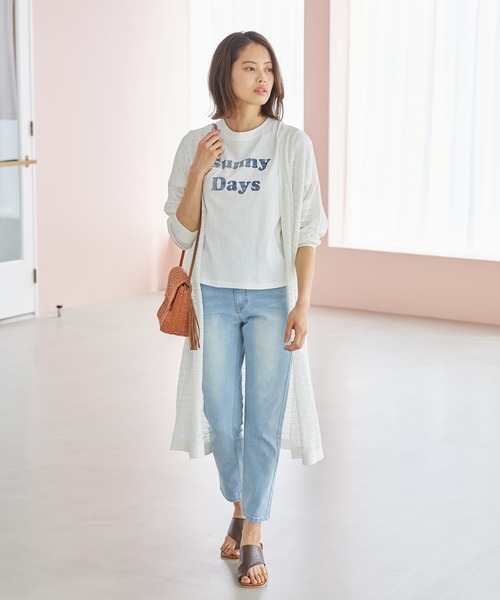 Rewde（ルゥデ）の「クロシェ風ロングニットカーディガン（1R14-04181）（カーディガン/ボレロ・レディース・ホワイト/ベージュ/ネイビー・M）」の16枚目の写真