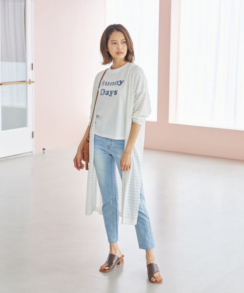 Rewde（ルゥデ）の「クロシェ風ロングニットカーディガン（1R14-04181）（カーディガン/ボレロ・レディース・ホワイト/ベージュ/ネイビー・M）」の14枚目の写真