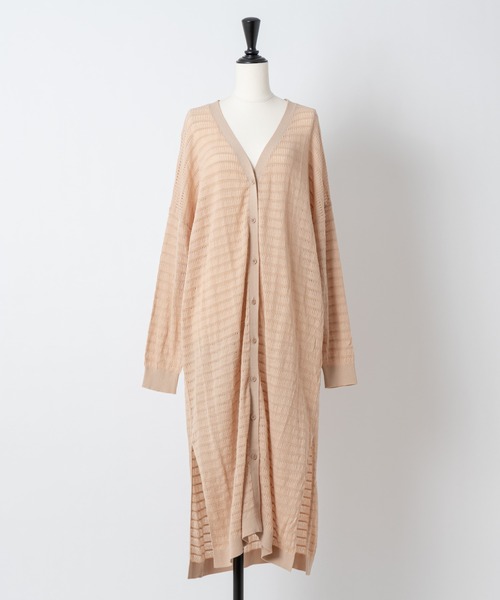 Rewde（ルゥデ）の「クロシェ風ロングニットカーディガン（1R14-04181）（カーディガン/ボレロ・レディース・ホワイト/ベージュ/ネイビー・M）」の19枚目の写真