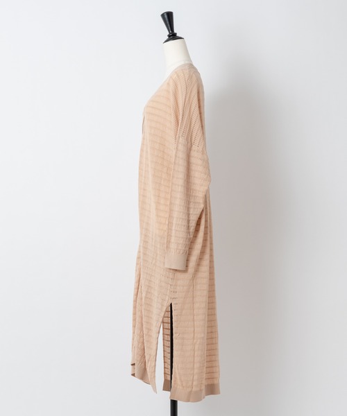 Rewde（ルゥデ）の「クロシェ風ロングニットカーディガン（1R14-04181）（カーディガン/ボレロ・レディース・ホワイト/ベージュ/ネイビー・M）」の9枚目の写真