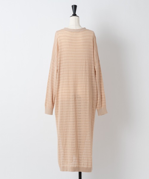 Rewde（ルゥデ）の「クロシェ風ロングニットカーディガン（1R14-04181）（カーディガン/ボレロ・レディース・ホワイト/ベージュ/ネイビー・M）」の7枚目の写真