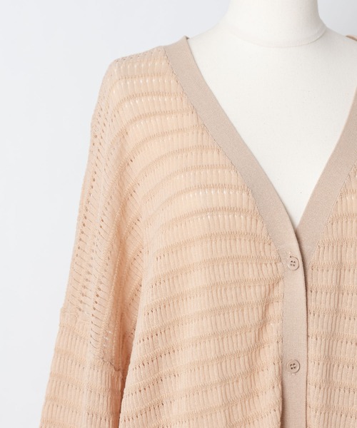 Rewde（ルゥデ）の「クロシェ風ロングニットカーディガン（1R14-04181）（カーディガン/ボレロ・レディース・ホワイト/ベージュ/ネイビー・M）」の17枚目の写真