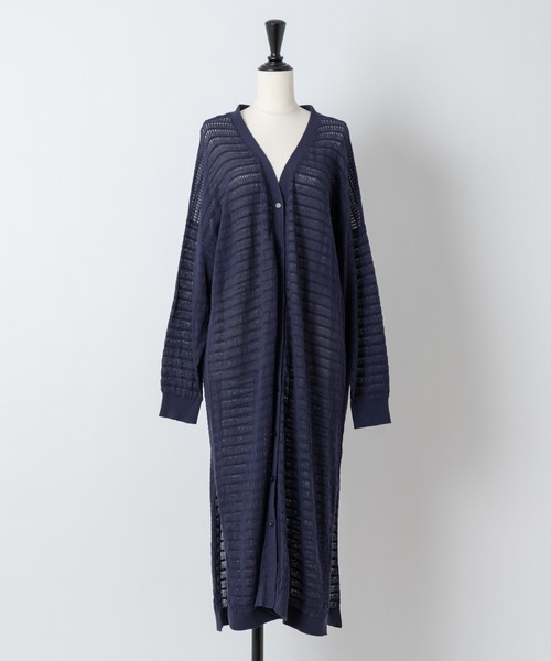 Rewde（ルゥデ）の「クロシェ風ロングニットカーディガン（1R14-04181）（カーディガン/ボレロ・レディース・ホワイト/ベージュ/ネイビー・M）」の20枚目の写真