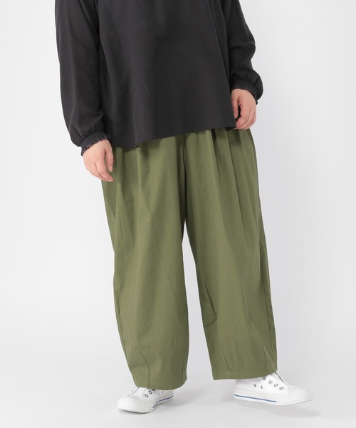 studio CLIP（スタディオクリップ）の「【キナリノ掲載商品】《満点いつものパンツ》いつでもゆったりサーカスパンツ[プラスサイズあり]（その他パンツ・レディース・カーキ/アイボリー/キャメル・MEDIUM/LARGE/X-LARGE/XX-LARGE/XXX-LARGE）」の18枚目の写真