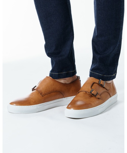 wjk（ダヴルジェイケイ）の「double monk sneaker（スニーカー・メンズ・ブラック/キャメル・41/42/43）」の2枚目の写真