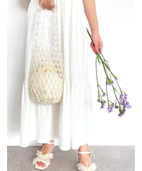 Honey Salon（ハニーサロン）の「ビーズバッグ（ショルダーバッグ・レディース・ライトブルー/クリア・FREE）」の5枚目の写真