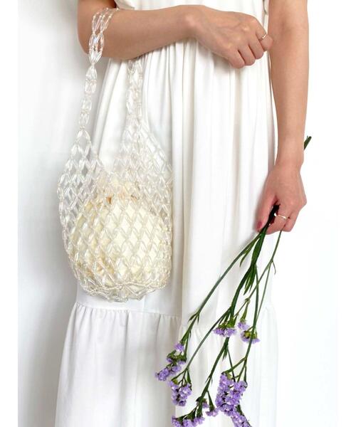 Honey Salon（ハニーサロン）の「ビーズバッグ（ショルダーバッグ・レディース・ライトブルー/クリア・FREE）」の4枚目の写真