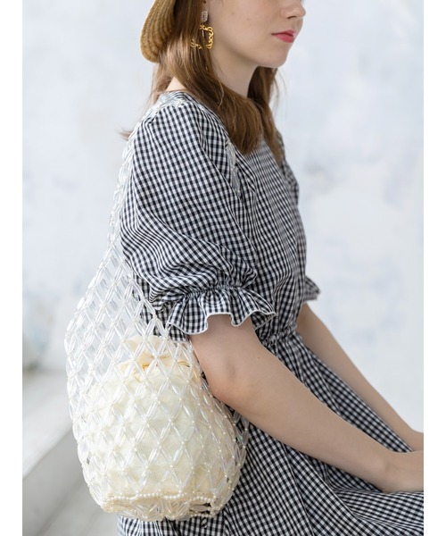 Honey Salon（ハニーサロン）の「ビーズバッグ（ショルダーバッグ・レディース・ライトブルー/クリア・FREE）」の9枚目の写真