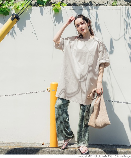 coca(coca)(コカ)の「ヘビーウェイポケット付きオーバーチュニックT(Tシャツ/カットソー・レディース・ホワイト/ブラック/ベージュ/カーキ・ONE SIZE)」の10枚目の写真
