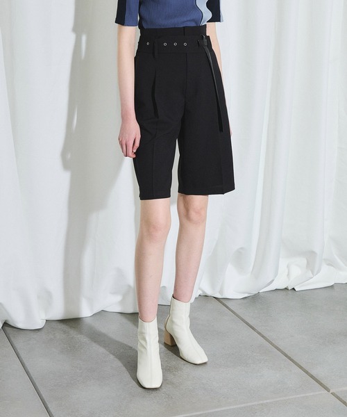 UNITED TOKYO（ユナイテッドトウキョウ）の「ドライトロハーフパンツ（スラックス・レディース・ブラック/ブルー・1/2）」の8枚目の写真