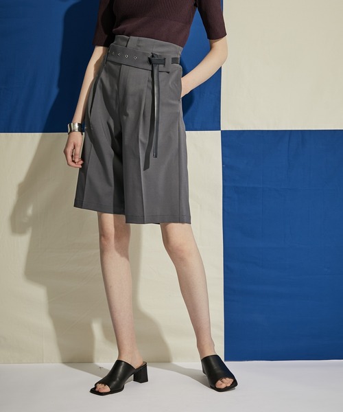 UNITED TOKYO（ユナイテッドトウキョウ）の「ドライトロハーフパンツ（スラックス・レディース・ブラック/ブルー・1/2）」の13枚目の写真