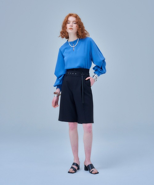 UNITED TOKYO（ユナイテッドトウキョウ）の「ドライトロハーフパンツ（スラックス・レディース・ブラック/ブルー・1/2）」の20枚目の写真