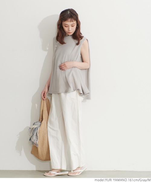 coca(coca)(コカ)の「ひんやりタッチとろみノースリーブブラウス(シャツ/ブラウス・レディース・ブラック/グレー・M/L)」の5枚目の写真