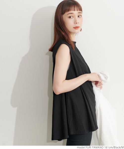 coca(coca)(コカ)の「ひんやりタッチとろみノースリーブブラウス(シャツ/ブラウス・レディース・ブラック/グレー・M/L)」の13枚目の写真