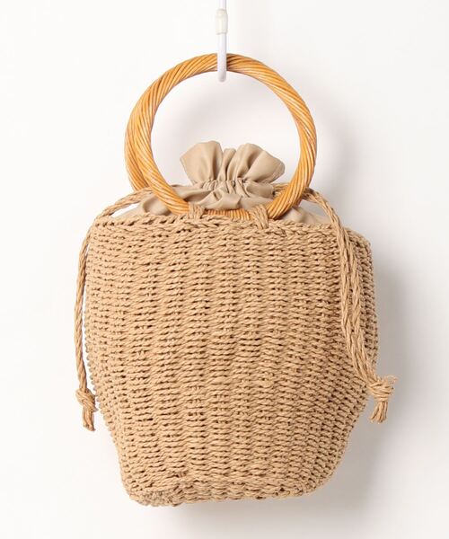 SVEC（シュベック）の「ペーパー サークル ハンドル かごバッグ（かごバッグ・レディース・ベージュ・FREE）」の7枚目の写真