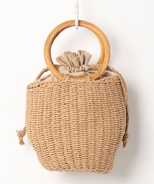 SVEC（シュベック）の「ペーパー サークル ハンドル かごバッグ（かごバッグ・レディース・ベージュ・FREE）」の6枚目の写真